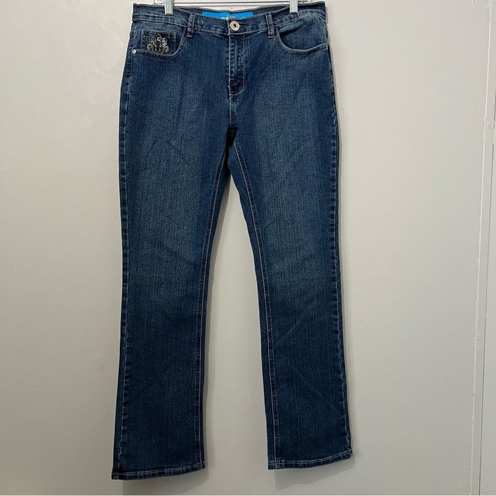 Miss Rudy Look Me Embellished Pockets Mom Straight Leg Jeans | Plus Size 18